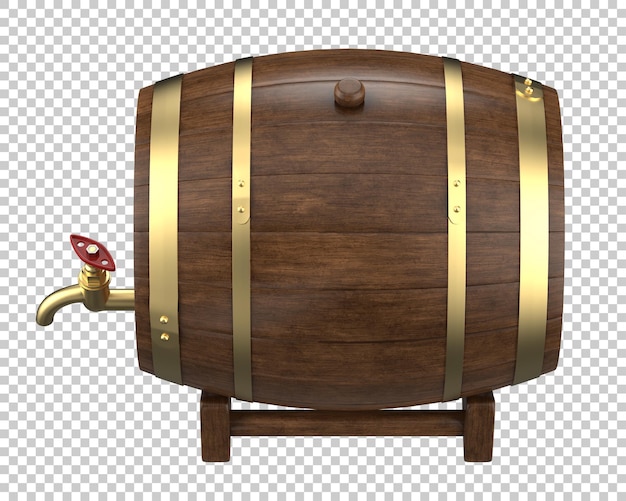 Beer barrel on transparent background 3d rendering illustration