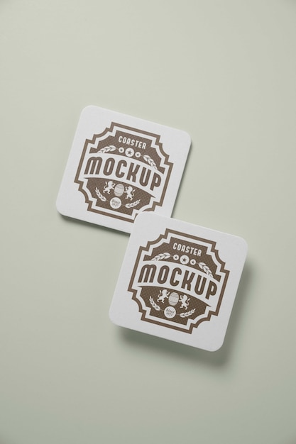 PSD beer coaster mockup design