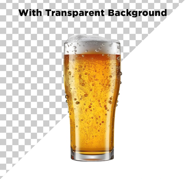 PSD beer in glass chilled drink photo png psd