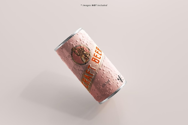 Beer or Soda Can Mockup with Water Drops