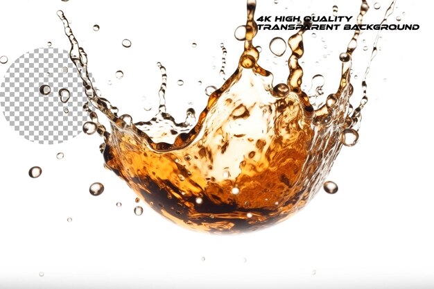 Beer splashes and drops on transparent background