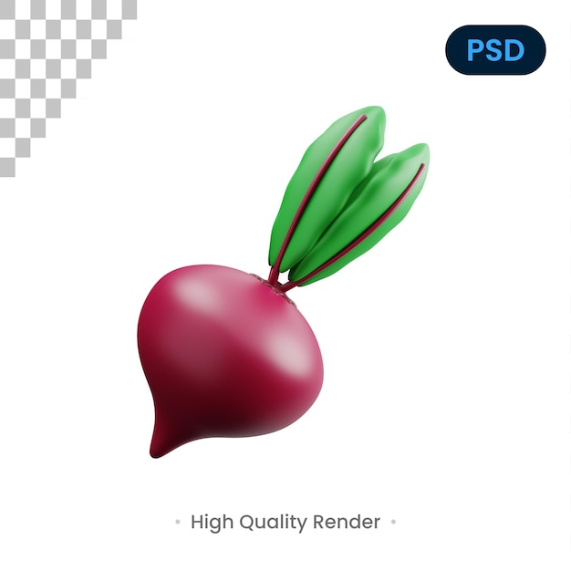 Beet 3D Icon Premium Psd2