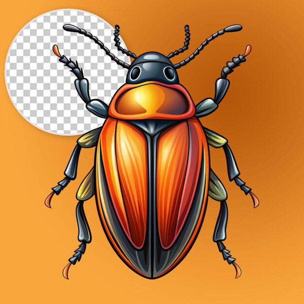 PSD beetle illustration logo design