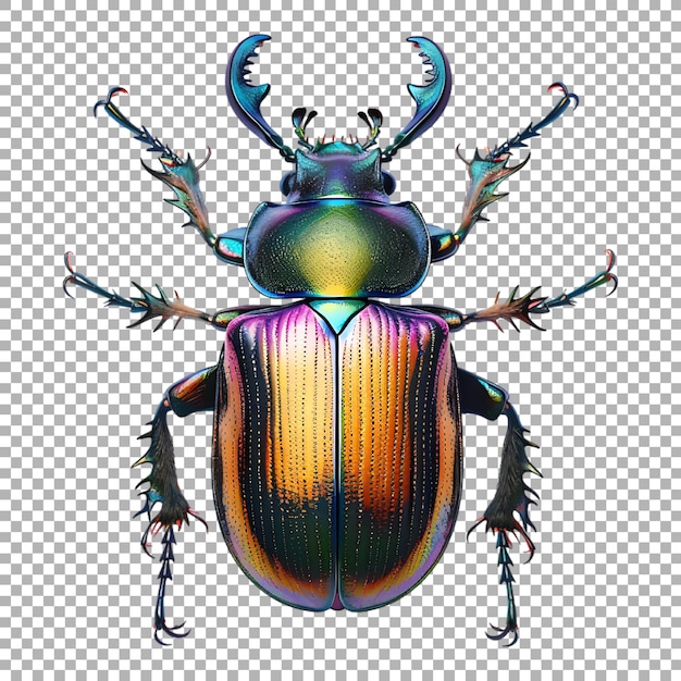 PSD beetle on transparent background ai generated