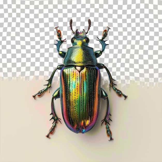 PSD a beetle with a colorful cover on it