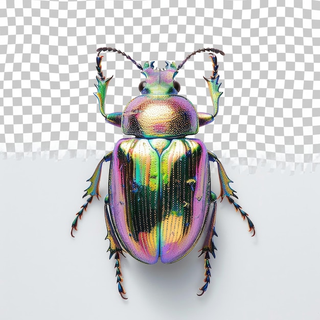 a beetle with a colorful pattern on its back and the word bug on the back