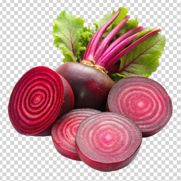 Beetroot with slices isolated on transparent background