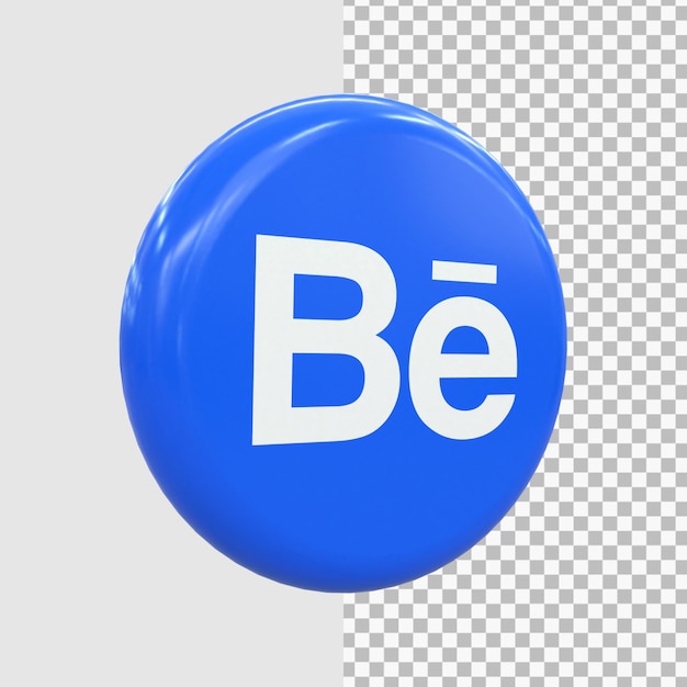 Behance 3d Social Media icon Colorful glossy 3d icon concept 3d rendering for composition