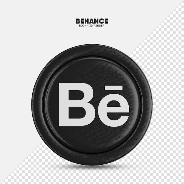 Behance icon 3d render isolated for composition