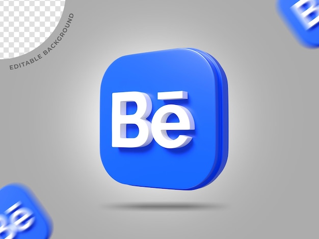 Behance Logo 3D Social Media Background Editable