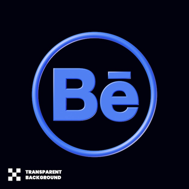 Behance Social Media Icon In 3D Render