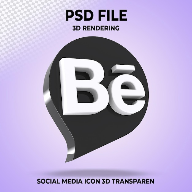 Behance Socialmedia 3D logo