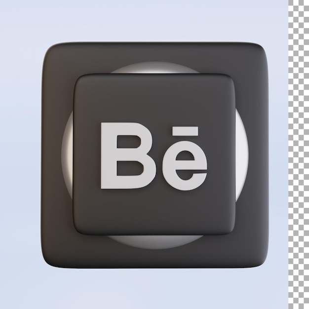 Behance With Black Color Logo 3d Icon