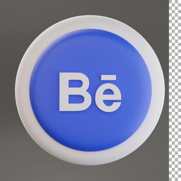 Behance With Blue Color Logo 3d Illustration