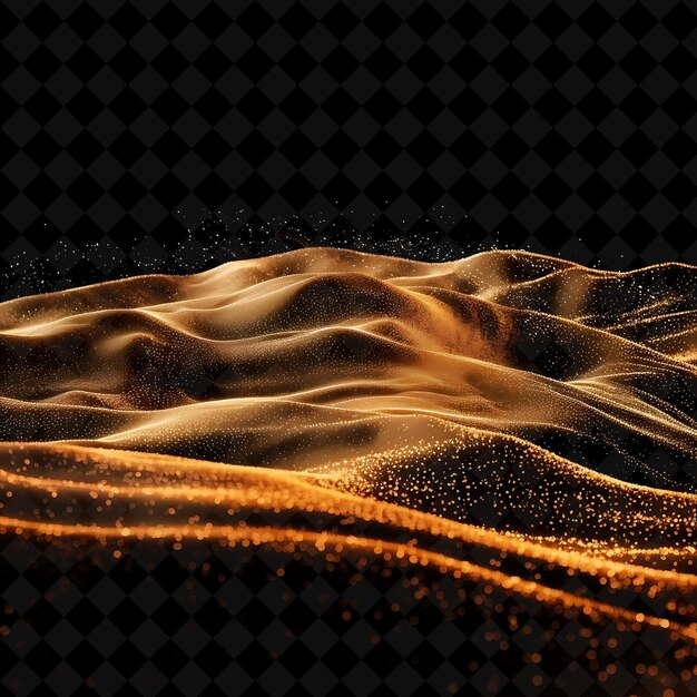 PSD beige dust dune effect with sand dunes and beige color glowi magic neon color on dark background