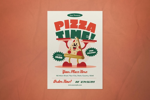 Beige Pizza Restaurant Promo Flyer