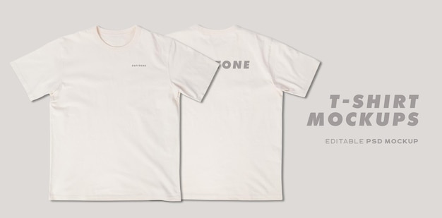 Beige T shirt mockup psd, Template for your design.