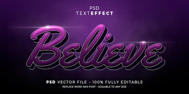 Believe text and font effect