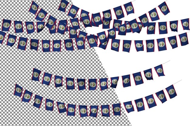 Belize Flag Bunting Rope Decoration Set Small Flag Celebration 3D Rendering