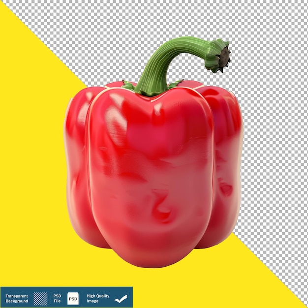 Bell Pepper Illustration on Transparent Background PNG PSD