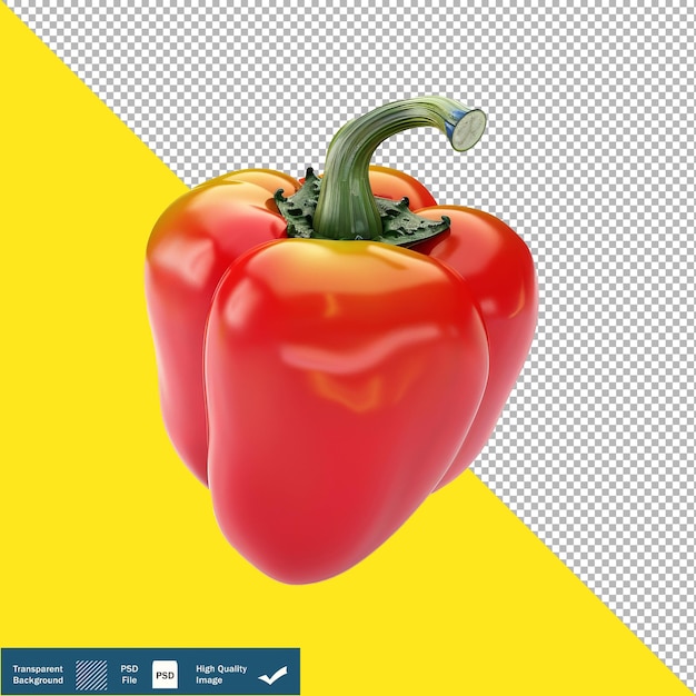 Bell Pepper Illustration on Transparent Background PNG PSD