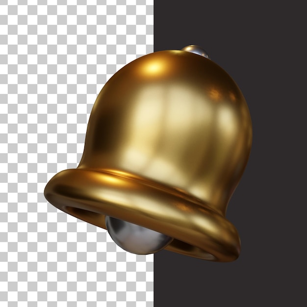 Bell reminder notification alert or alarm icon in 3d rendering