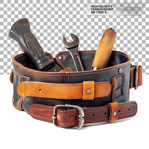 PSD belt used for holding tools while working in isolation on transparent background