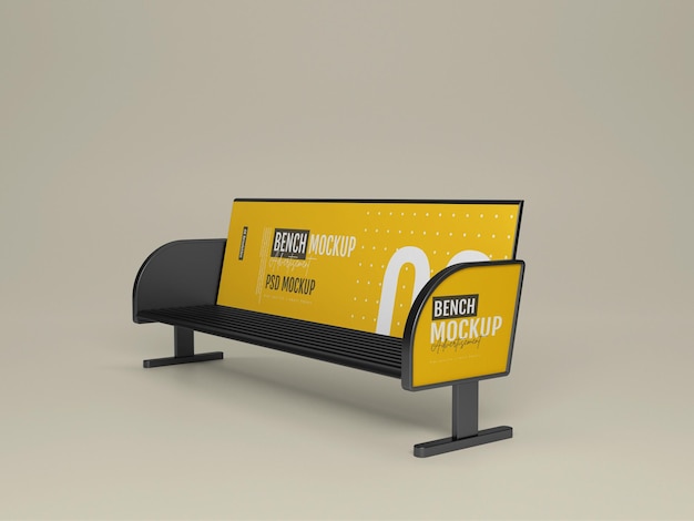 Bench advertising outdoor mockup