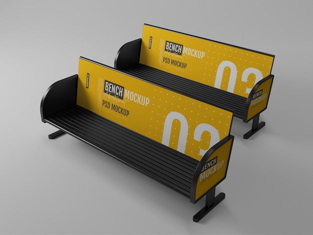 Bench advertising outdoor mockup