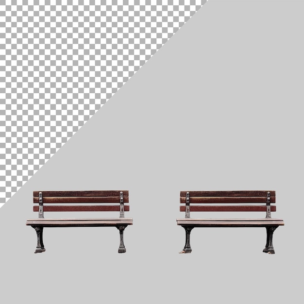 Benches on White background