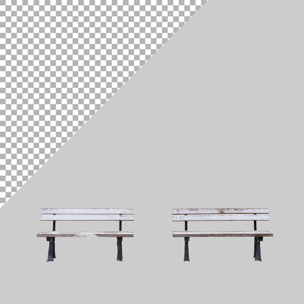 Benches on White background