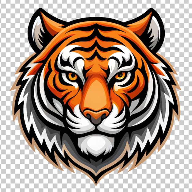 PSD bengal tiger mascot logo transparent background