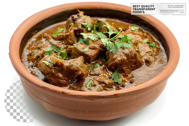 PSD bengali mutton rezala classic mutton dish on transparent background