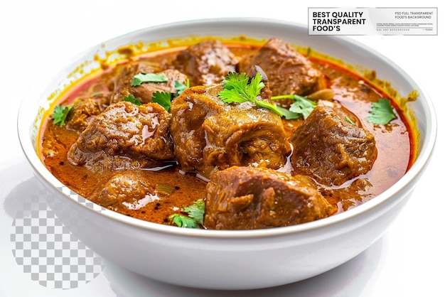 PSD bengali mutton rezala classic mutton dish on transparent background