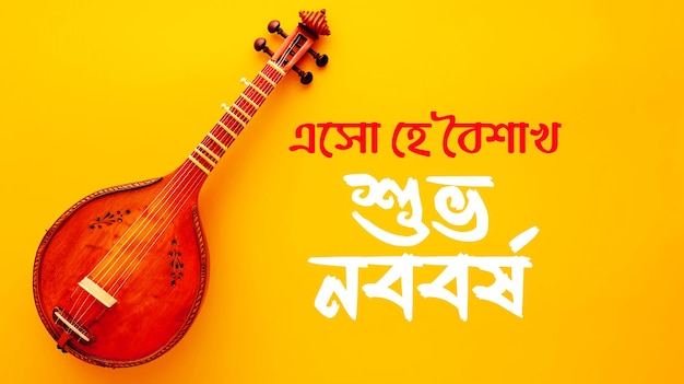 Bengali new year greeting background with Bengali text Subho Nababarsha