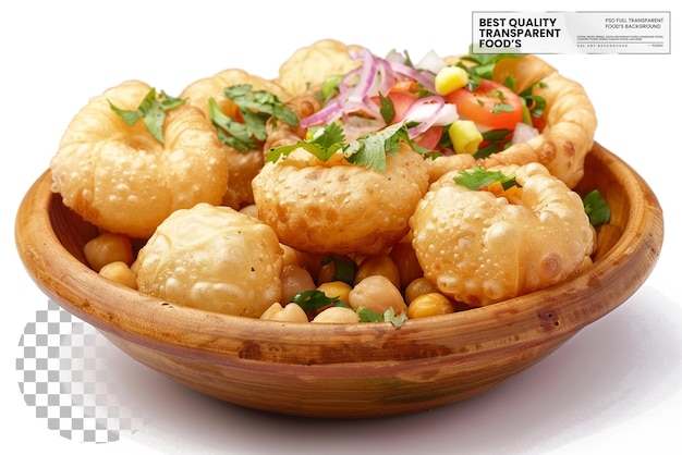 PSD bengali pani puri golgappa or phuchka on transparent background