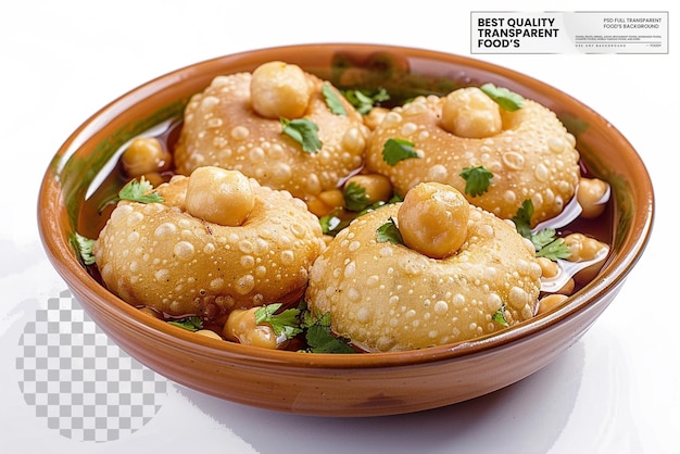 PSD bengali pani puri golgappa or phuchka on transparent background