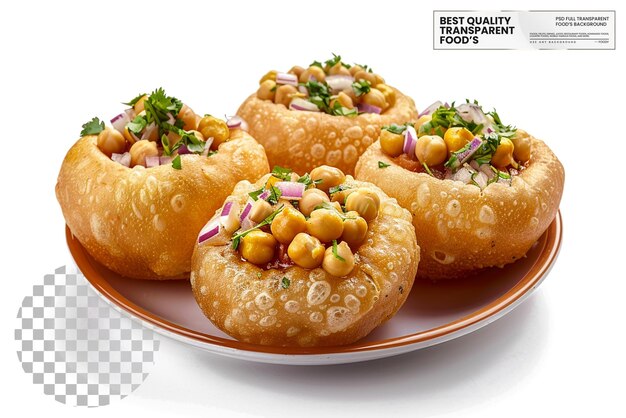 PSD bengali pani puri golgappa or phuchka on transparent background