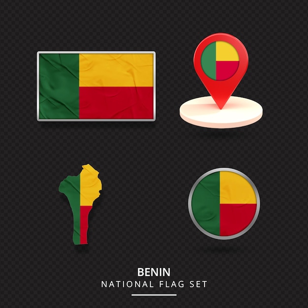 Benin National Flag map location element design