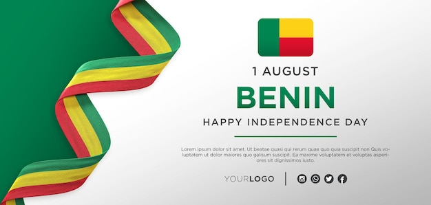 Benin National Independence Day Celebration Banner, National Anniversary