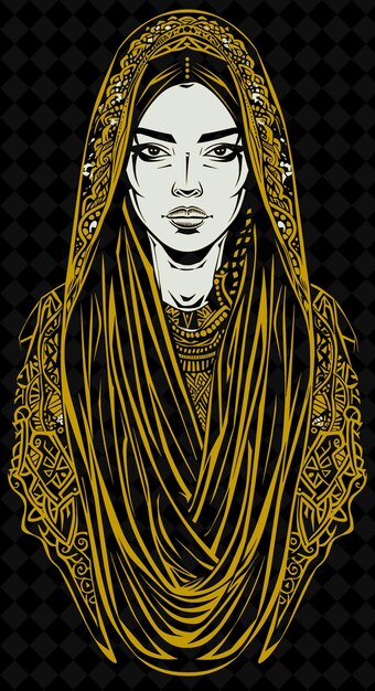 Berber Woman Portrait Wearing a Traditional Takchita Dress a Vivid Color Design PNG Collections