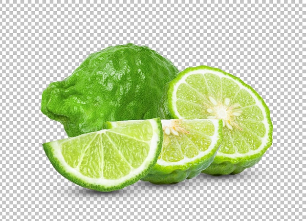 Bergamot or kaffir isolated on alpha layer