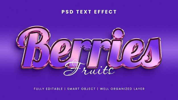 Berries 3d text effect luxury