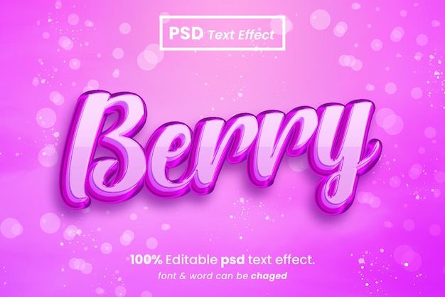 Berry 3D Editable Text Effect