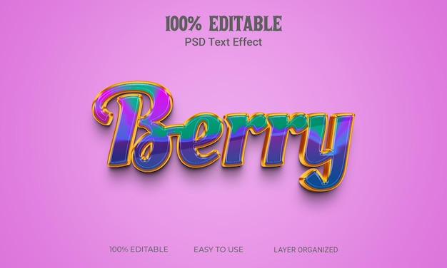 Berry 3d text effect