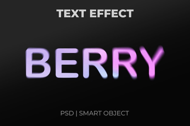 PSD berry blurry style 3d editable text effect