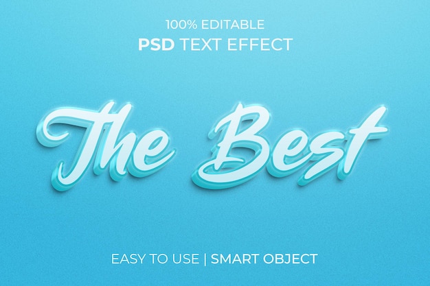 The best 3d text effect style blue background