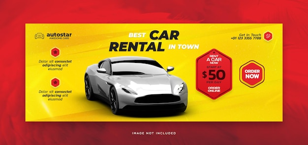 Best car rental in town for a social media post or web banner template