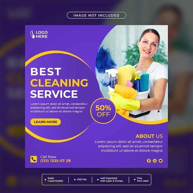 Best Cleaning service concept social media post Design