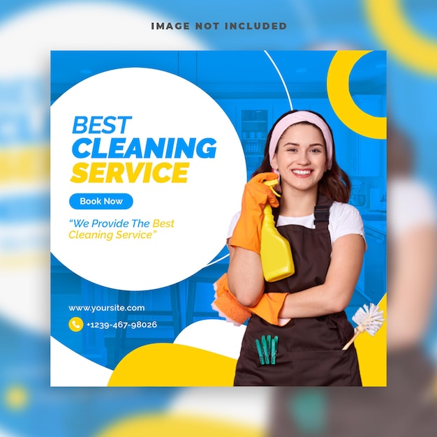 best cleaning service for home square social media post template